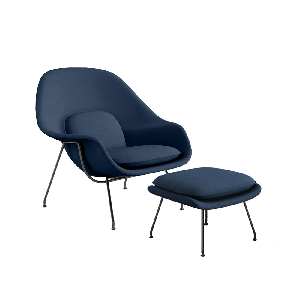 Sillón Womb Estructura Negra con Otomana